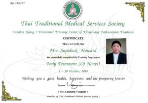 Body Treatment Certificate